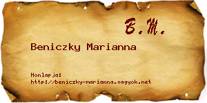 Beniczky Marianna névjegykártya